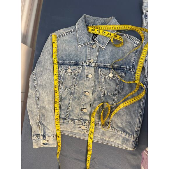 GAP Light Blue Denim Womens Y2K Jacket Size Small Pre-owned - Picture 8 of 9